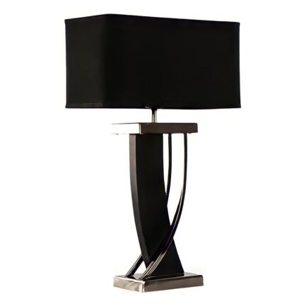 Modern Table Lamp Chrome And Black Color (With Shade