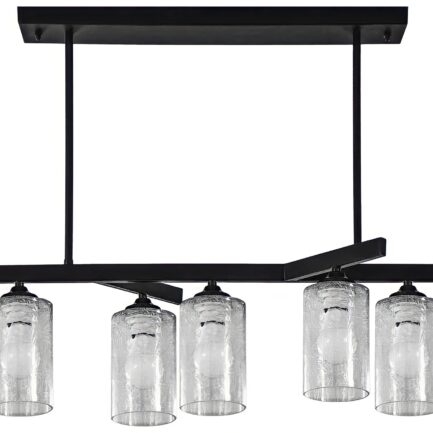 Pendant Lights Crystal Color Black 5 Bulbs