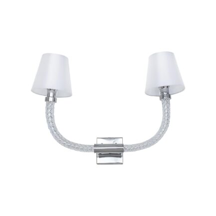 Tiara Wall Lamp - 2 Bulbs - Crystal X White Shades