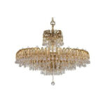 Asfour - Royal Chandelier - 30 Bulbs - Gold Oxide - Ball & Drop Clear