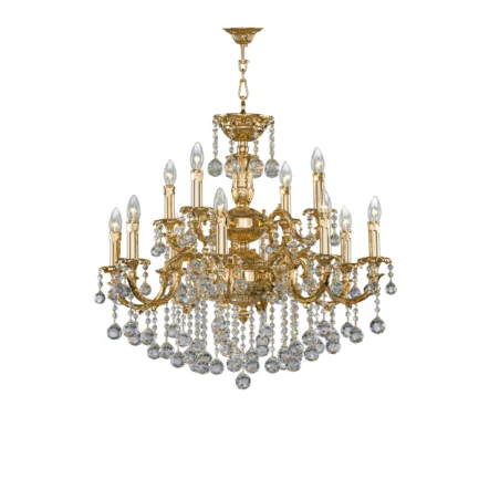 Brass Chandelier 12 Bulbs