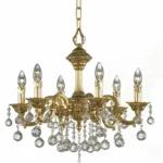 Chandelier 38/6/6 Gold Oxide Ball - 6 Bulb