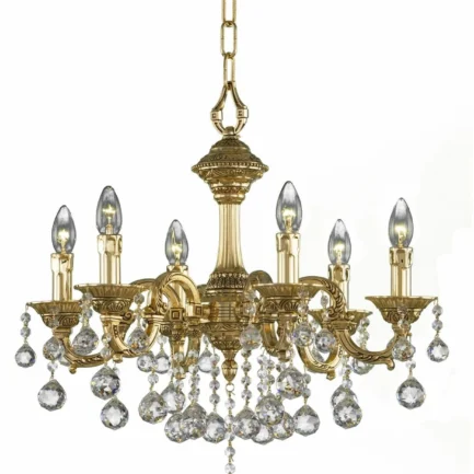 Chandelier 38/6/6 Gold Oxide Ball - 6 Bulb