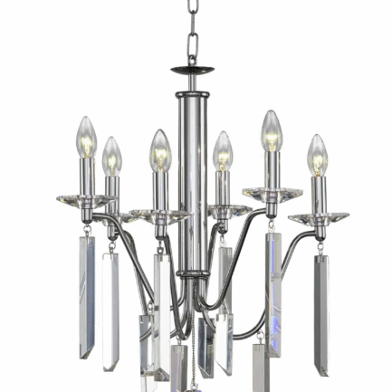 Chandelier Chrome Brand Asfour 6 Bulb