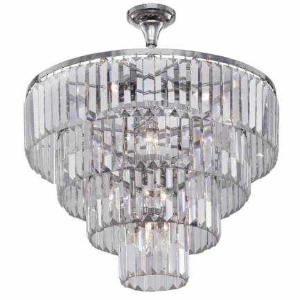 Chandelier Chrome Square 12 Bulb