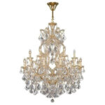 Classic Chandelier Asfour 19 Bulbs Gold