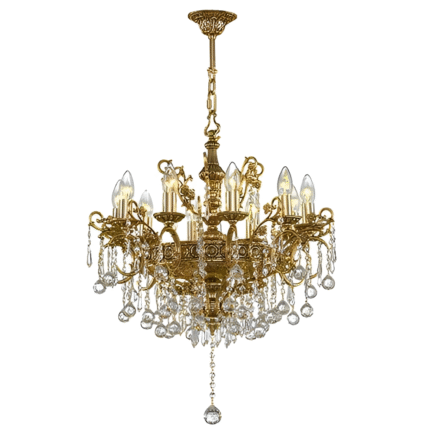 Classic Chandelier 10 Bulbs Oxide Gold