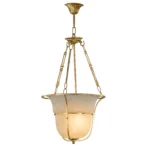 Alabaster Pendant Light - 1 Bulb - Gold