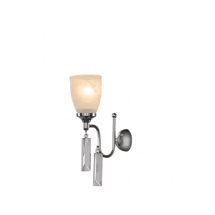 Alabaster Wall Lamp - 1 Bulb - Chrome - Drop Clear