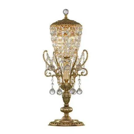 Classic Table Lamp Gold Oxide Crystal (Without Shade)