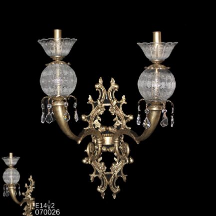 crystal wall lamp 2 arms