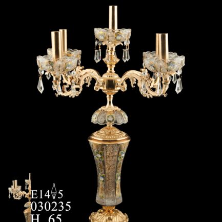 candlestick gold lampshade