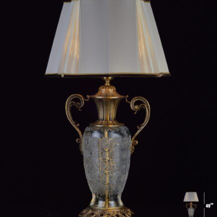 brass and crystal lampshade