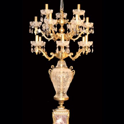 candlestick gold lampshade